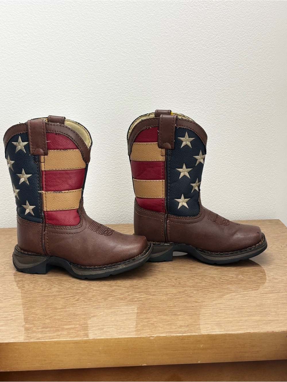 Durango Boys American flag western square toe boots toddler Size 8.5